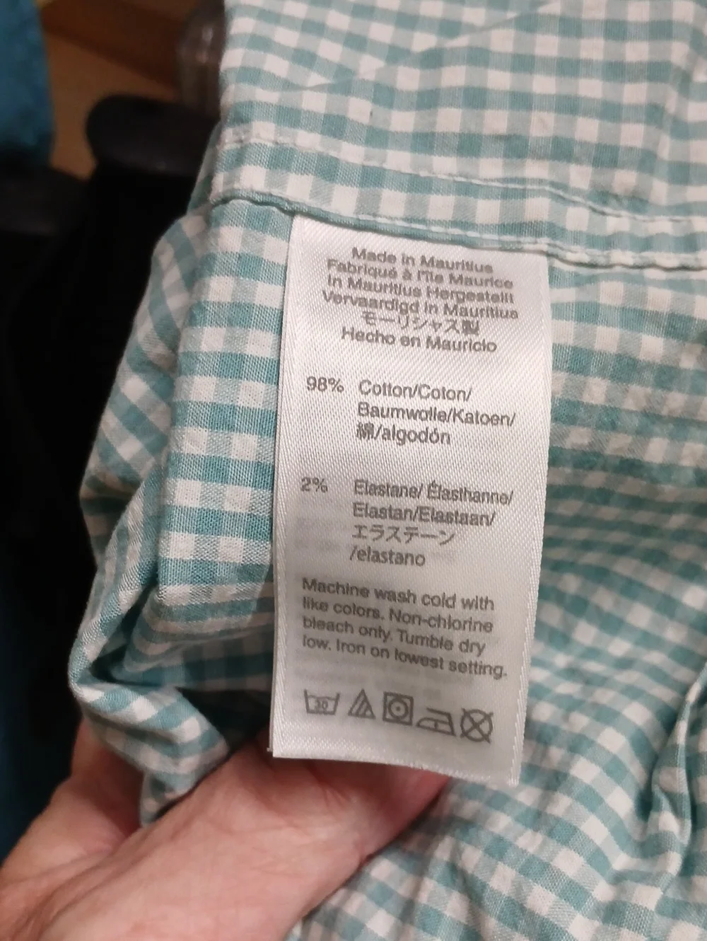 J. Crew mens light green and white gingham plaid cotton shirt. XL